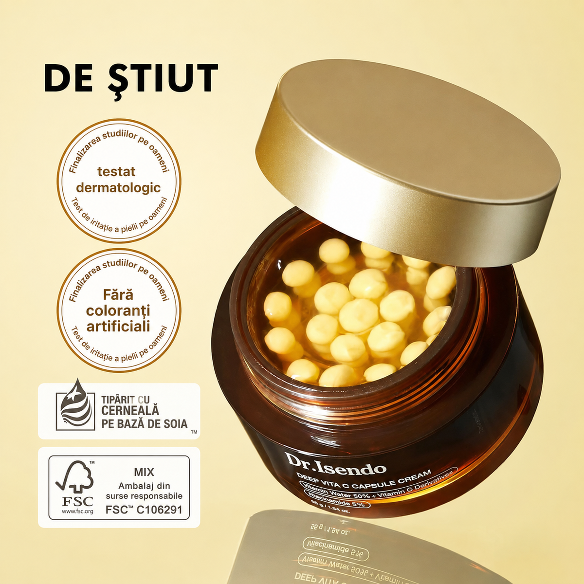 Cremă cu capsule cu Vitamina C