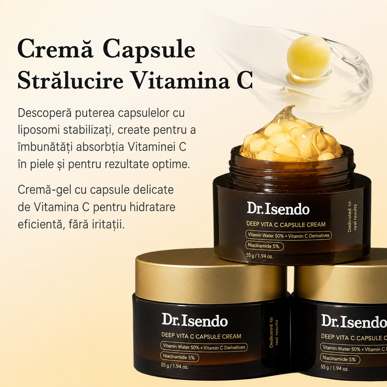 Cremă cu capsule cu Vitamina C