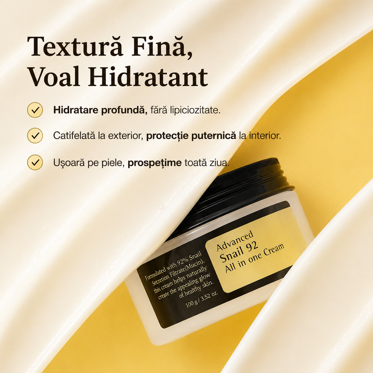 Cremă Intens Hidratantă cu Mucină de Melc